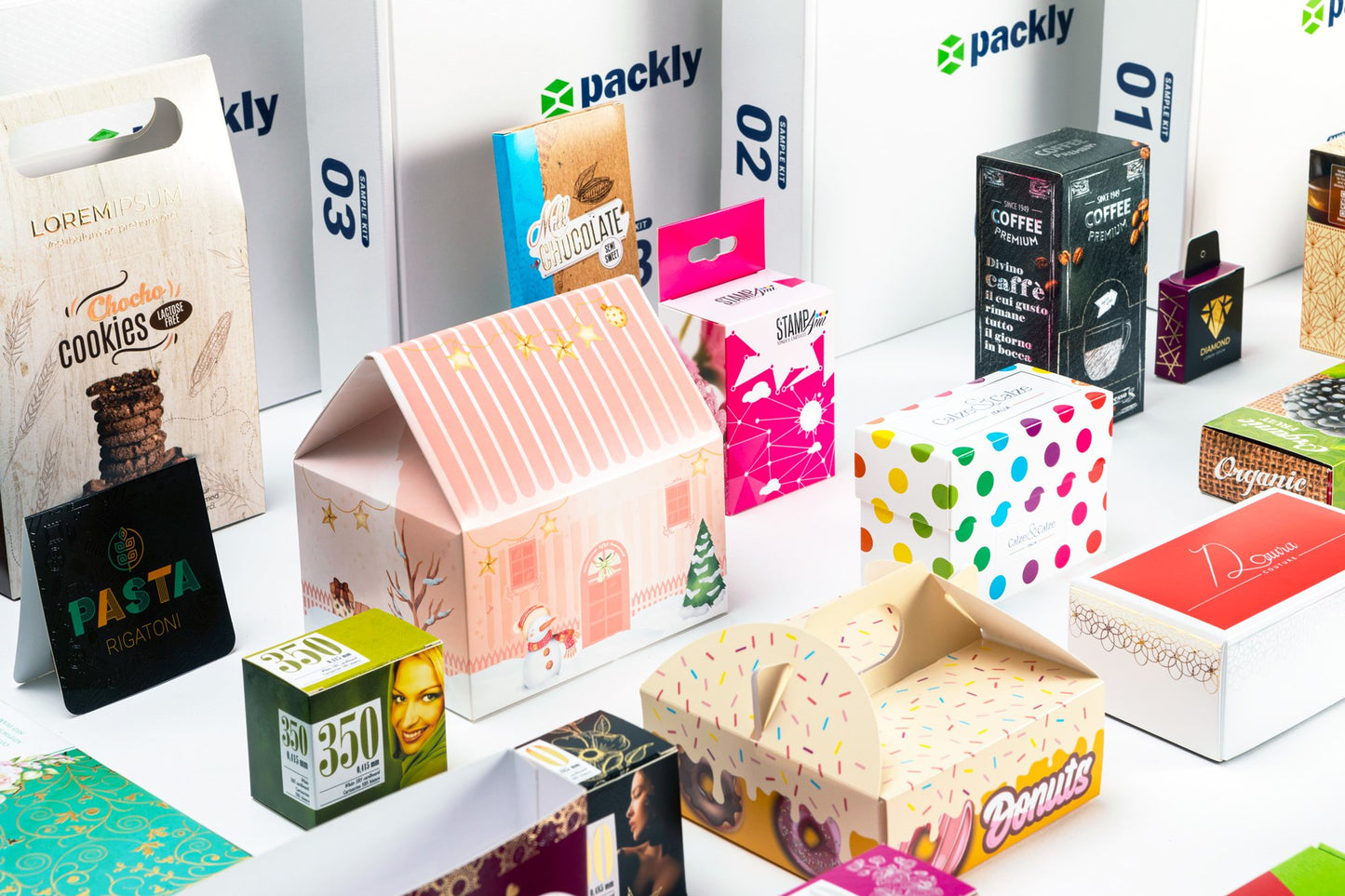 A collection of boxes in various shapes and designs.