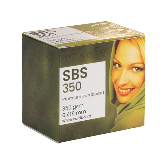 Premium green cardboard box representing a woman.