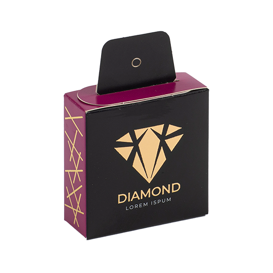 Box with a black and purple handle and gold special finishes.